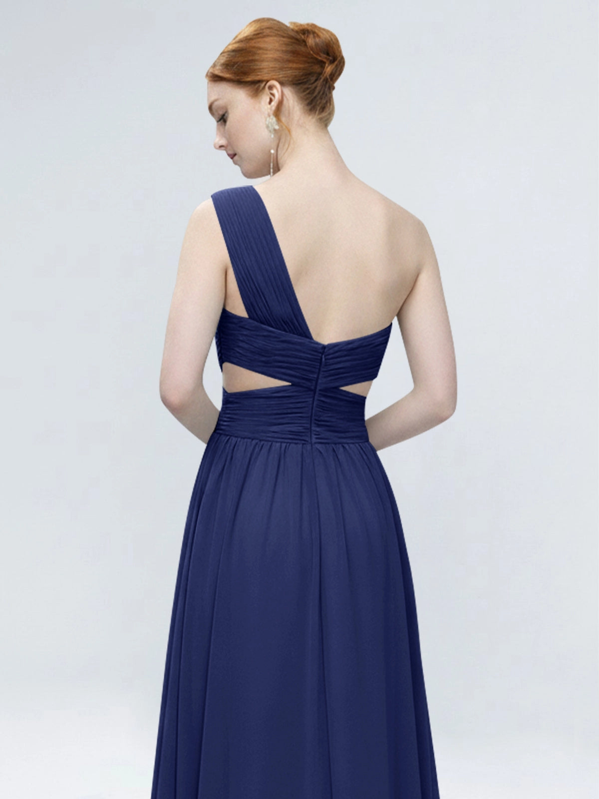 One-Shoulder Side Cut-Out Bridesmaid Dress 