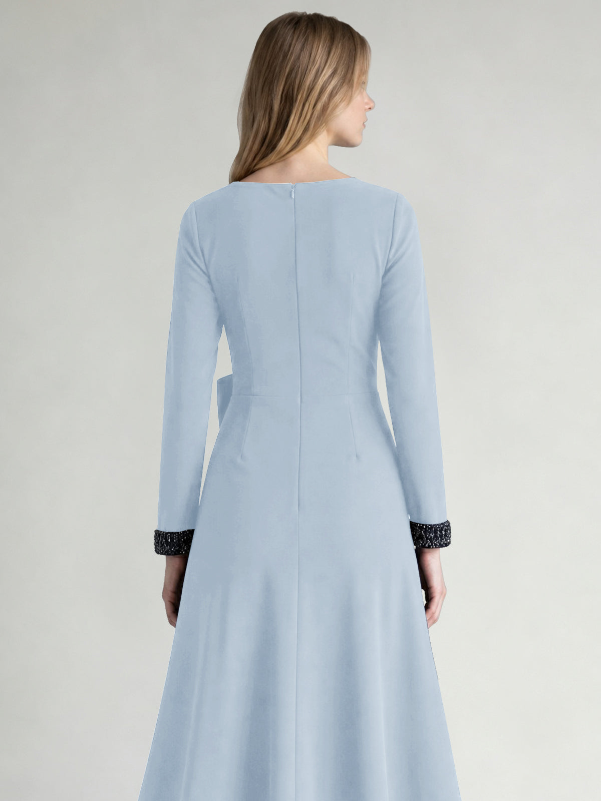Stretch Satin Mother of the Bride Dress with Crystal
