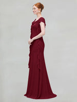 Flowy Ruffle Sheath Bridesmaid Dress 