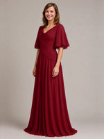 Cowl Neck Mother of the Bride Dress with Applique 