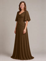 Cowl Neck Mother of the Bride Dress with Applique 
