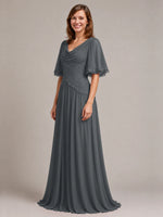 Cowl Neck Mother of the Bride Dress with Applique 