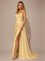 Silk-like Prom Dress with Appliques
