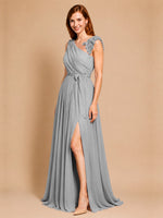 Chiffon Prom Dress with Appliques