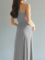 One-Shoulder Bridesmaid Dress with Slit