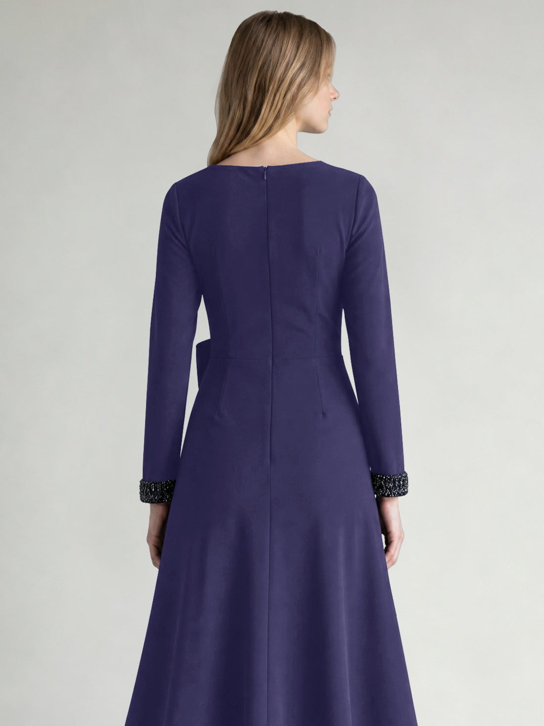 Stretch Satin Mother of the Bride Dress with Crystal