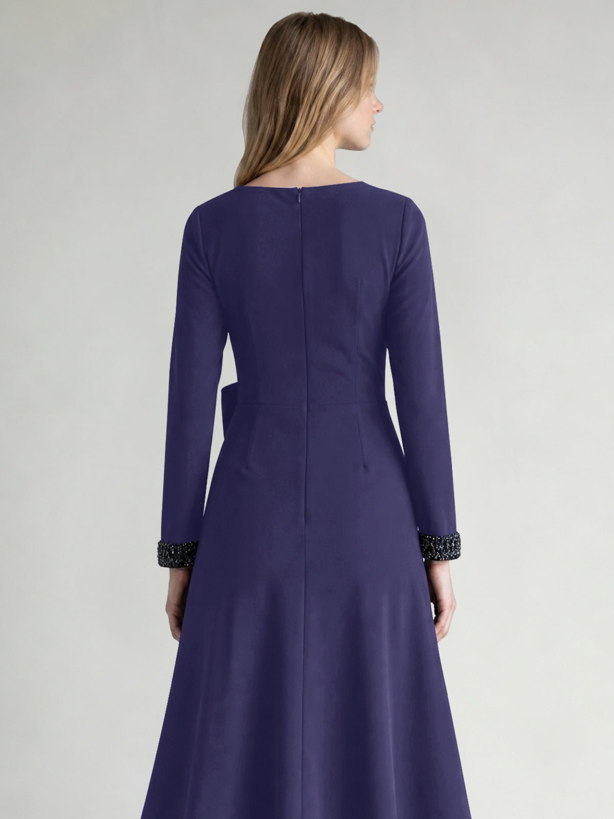 Stretch Satin Mother of the Bride Dress with Crystal
