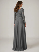 A-line Mother of the Bride Dress with Appliques