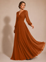 Chiffon Mother of the Bride Dress with Long Sleeves 