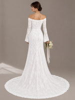 Lace Wedding Dress with Off-the-Shoulder 