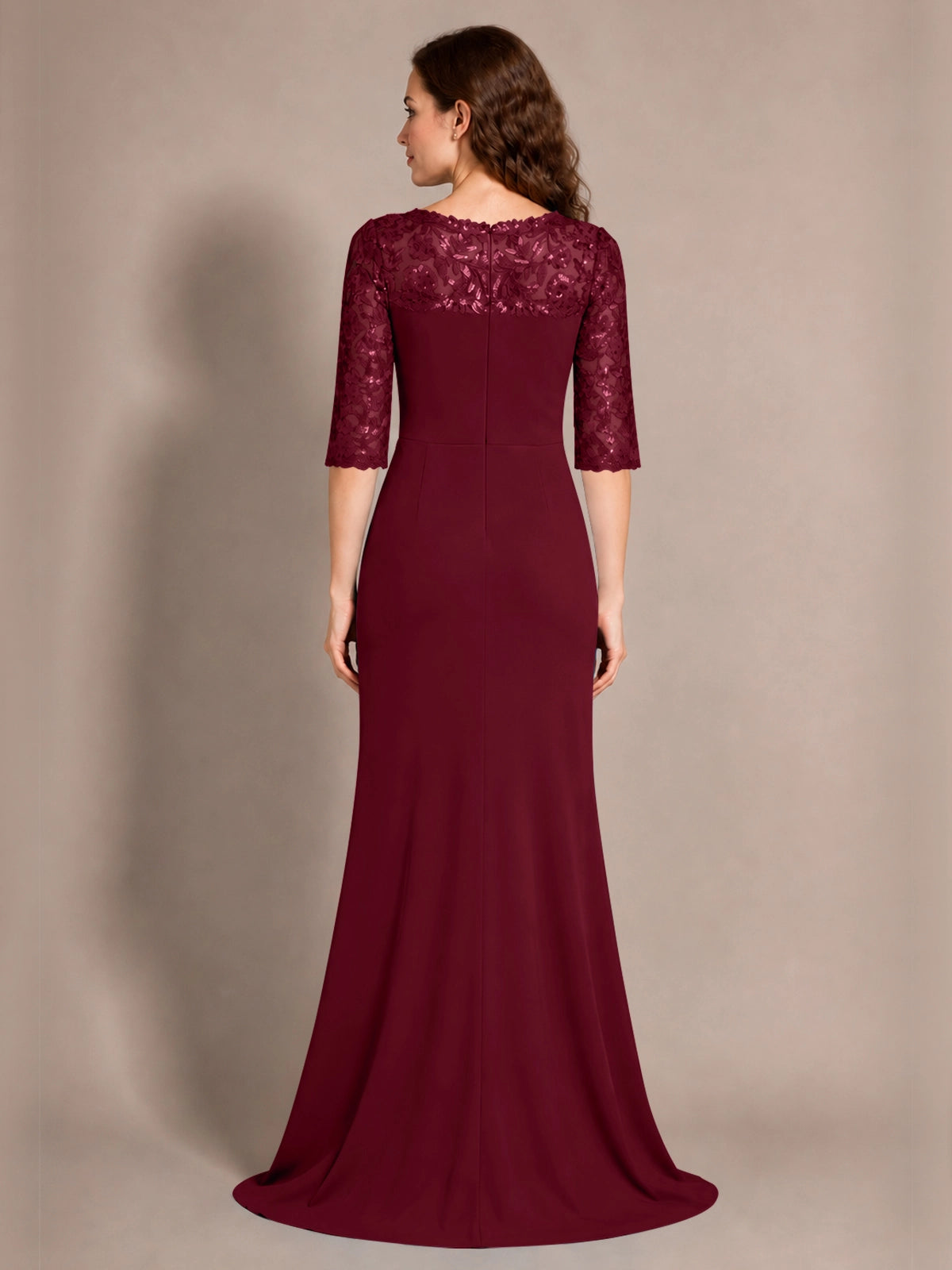 Lace Mother of the Bride Dress with Applique 