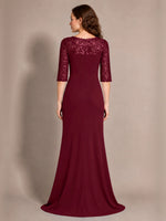 Lace Mother of the Bride Dress with Applique 