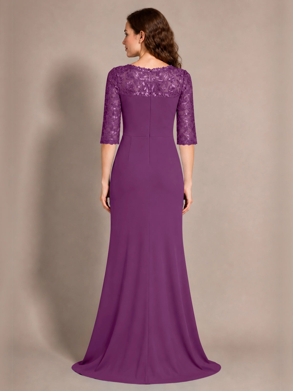 Lace Mother of the Bride Dress with Applique 