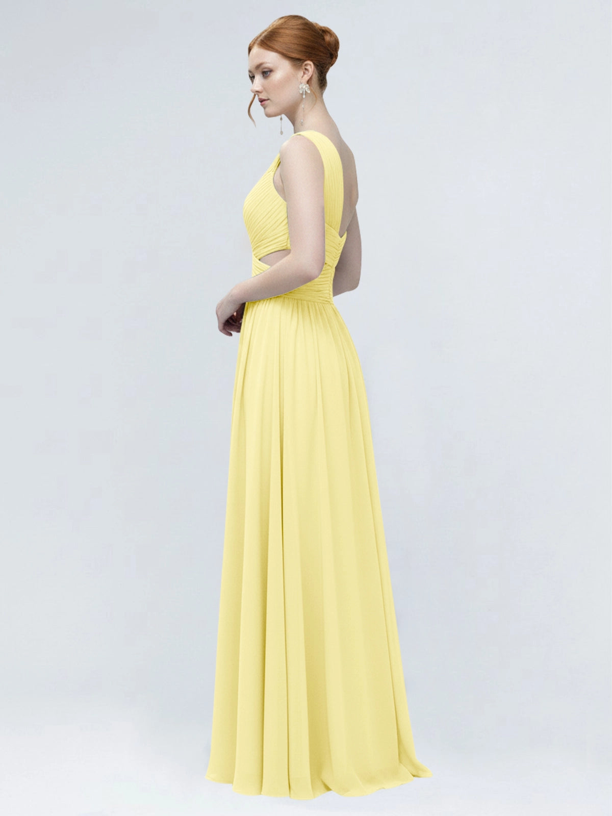 One-Shoulder Side Cut-Out Bridesmaid Dress 