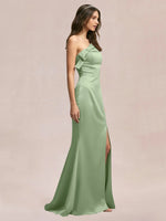 Satin Bow Accent Bridesmaid Dress 