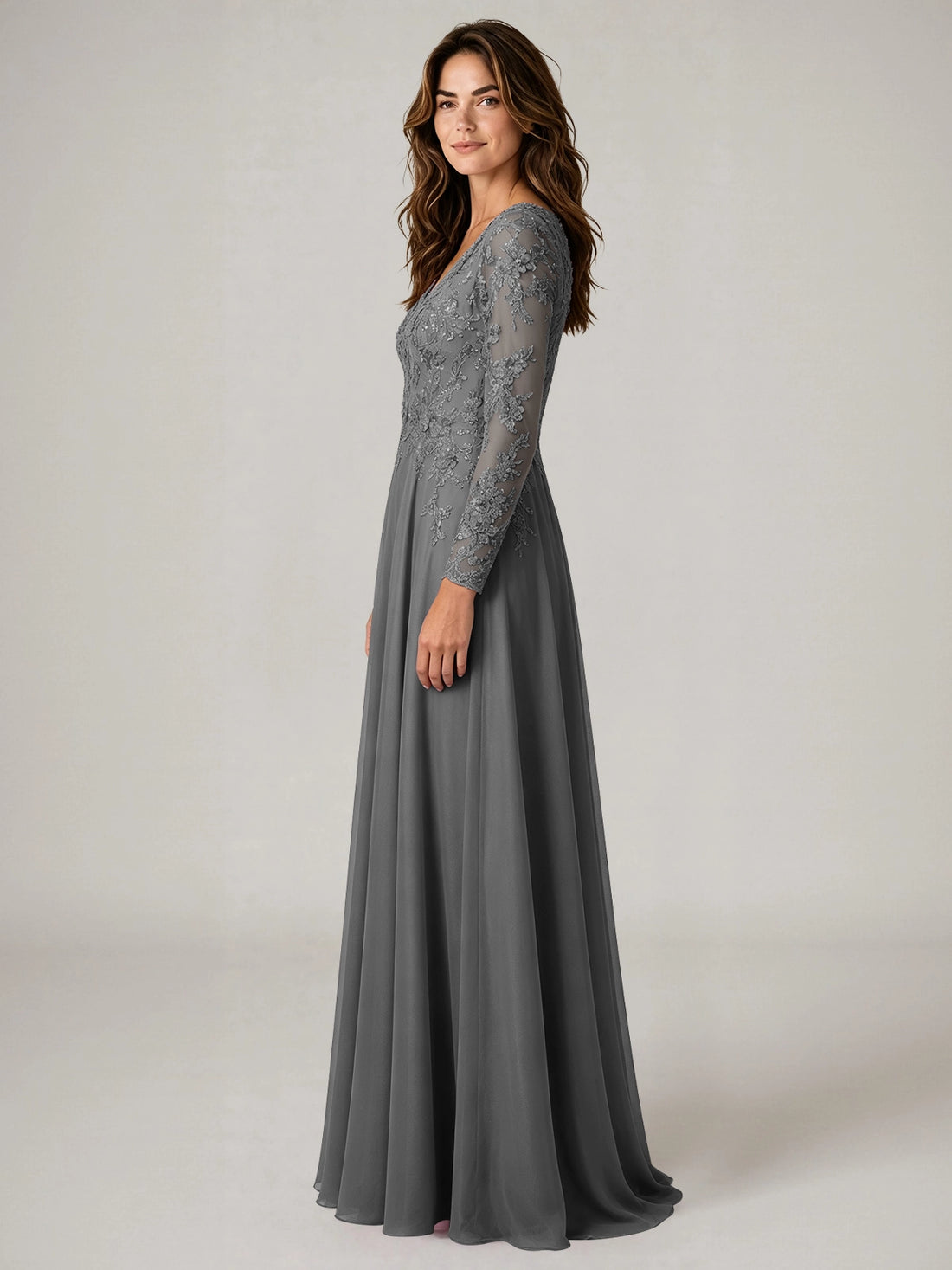 A-line Mother of the Bride Dress with Appliques