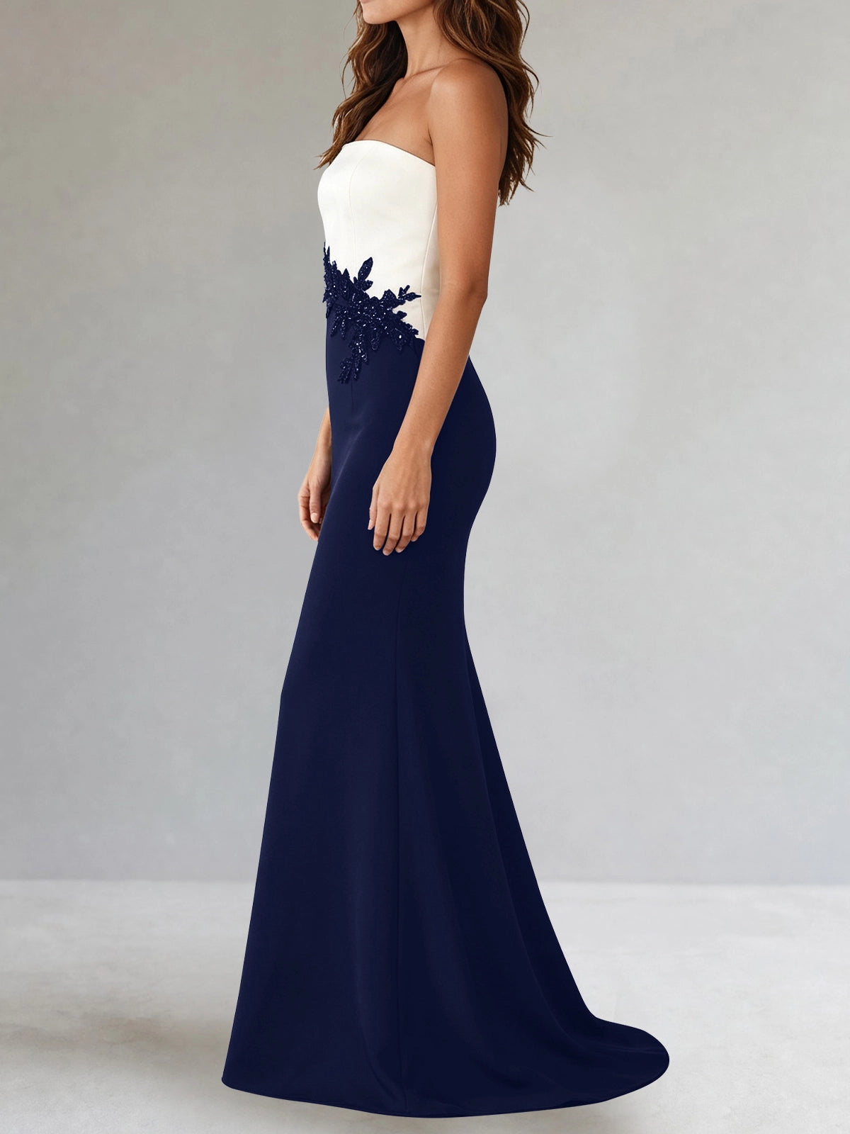 Trumpet Mother of the Bride Dress with Appliques