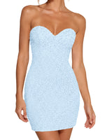 Sparkling Sheath Beading Mini Dress 