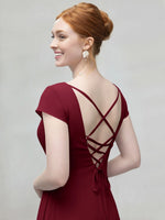 Flowy Ruffle Sheath Bridesmaid Dress 