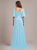 Cowl Neck Mother of the Bride Dress with Applique 