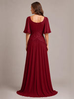 Cowl Neck Mother of the Bride Dress with Applique 