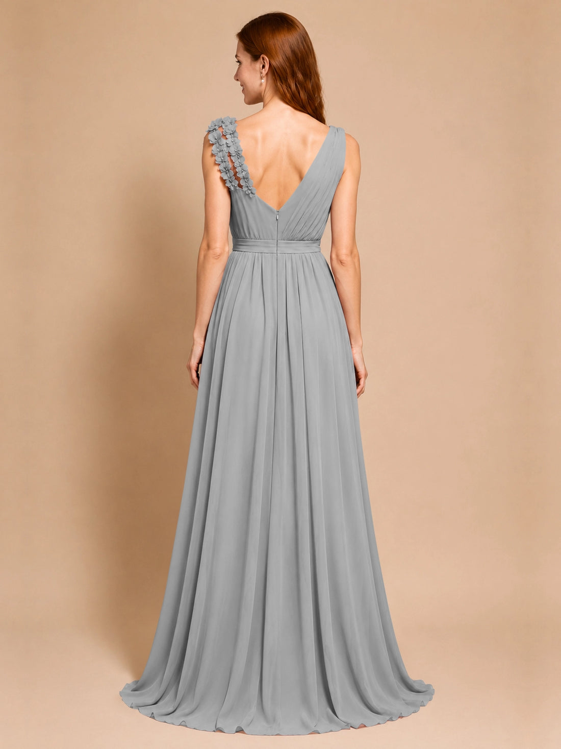Chiffon Prom Dress with Appliques