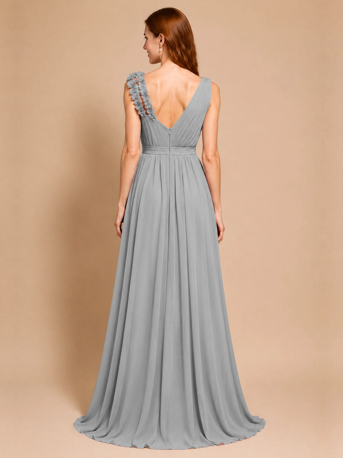Chiffon Prom Dress with Appliques