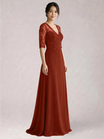 Lace Mother of the Bride Dress with Half Sleeves