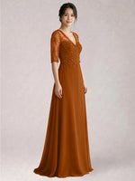 Lace Mother of the Bride Dress with Half Sleeves