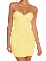 Sparkling Sheath Beading Mini Dress 