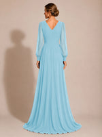 Chiffon Mother of the Bride Dress with Long Sleeves 