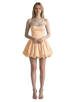 Beading Bubble Hem Mini Dress 