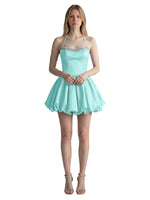 Beading Bubble Hem Mini Dress 