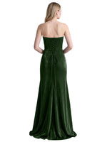 Velvet Prom Dress with Beaded Applique 