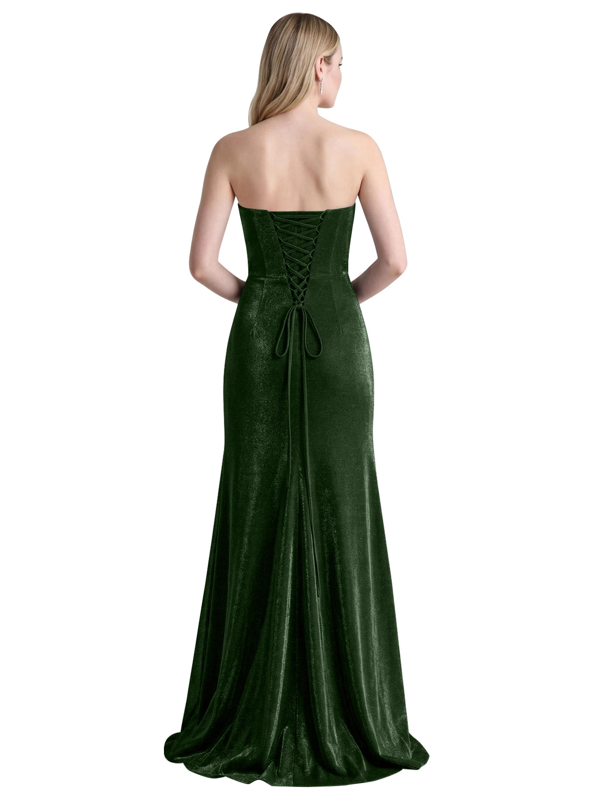 Velvet Prom Dress with Beaded Applique 