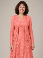 A-line Mother of the Bride Dress with Lace 