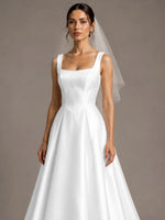 A-line Wedding Dress with Square Neck 