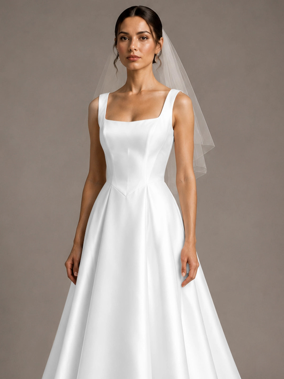 A-line Wedding Dress with Square Neck 