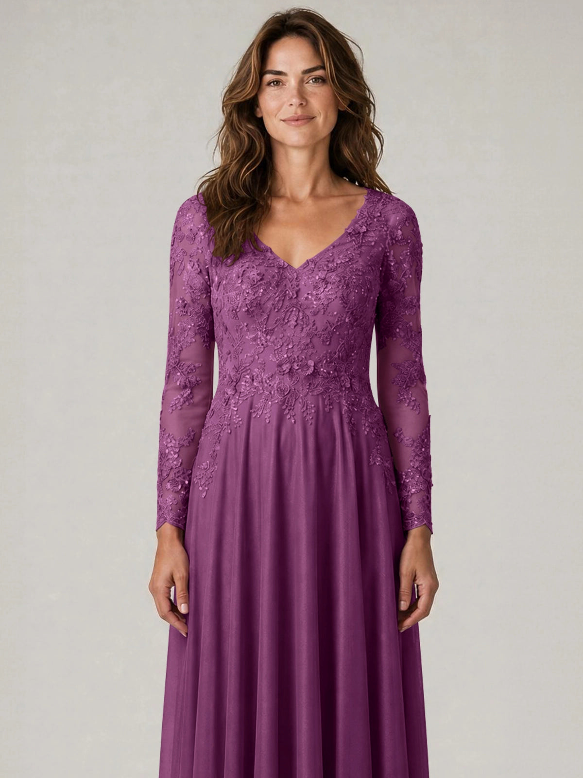 A-line Mother of the Bride Dress with Appliques