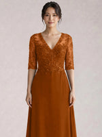 Lace Mother of the Bride Dress with Half Sleeves