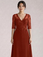 Lace Mother of the Bride Dress with Half Sleeves