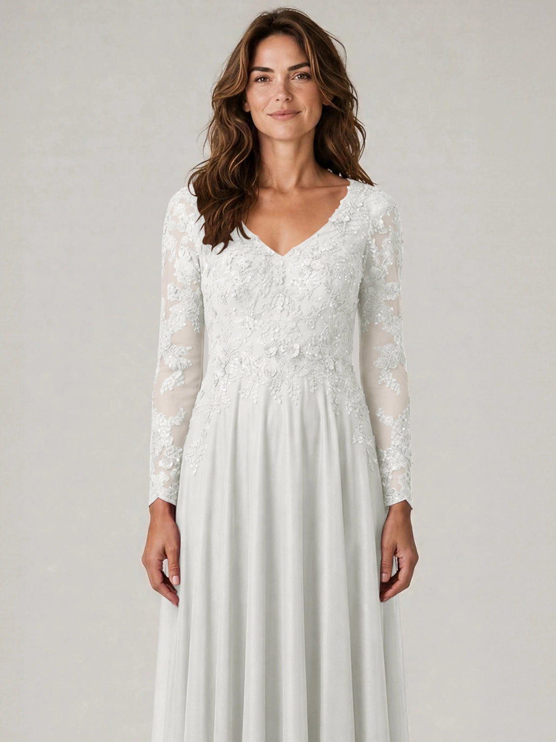 A-line Mother of the Bride Dress with Appliques