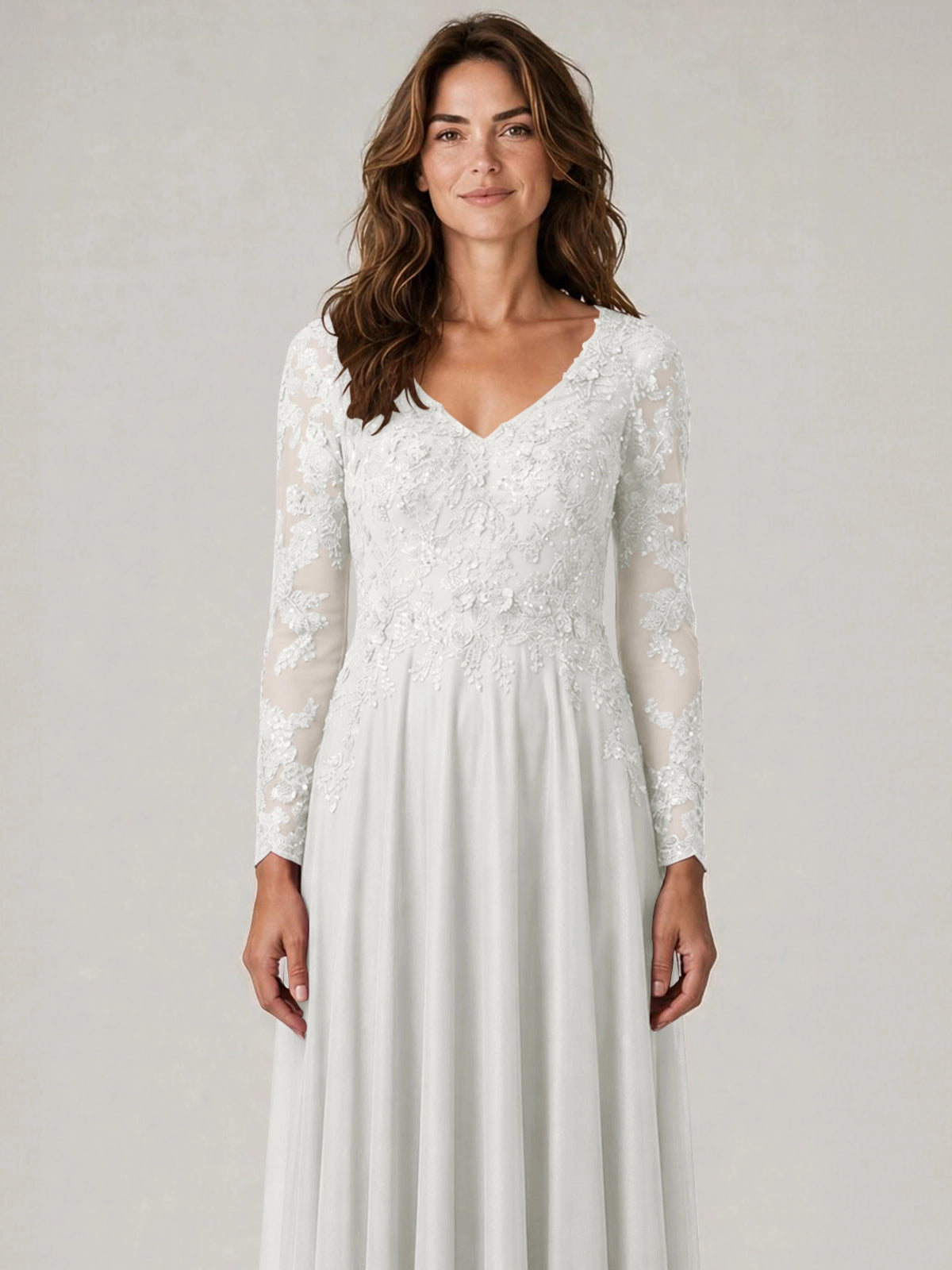 A-line Mother of the Bride Dress with Appliques