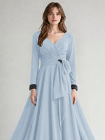 Stretch Satin Mother of the Bride Dress with Crystal