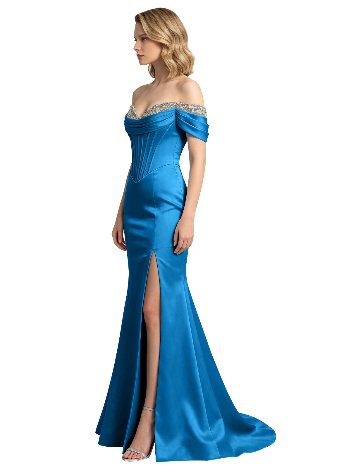 Corset Beaded Trumpet Prom Dress 