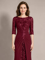 Lace Mother of the Bride Dress with Applique 