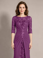 Lace Mother of the Bride Dress with Applique 