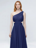 One-Shoulder Side Cut-Out Bridesmaid Dress 