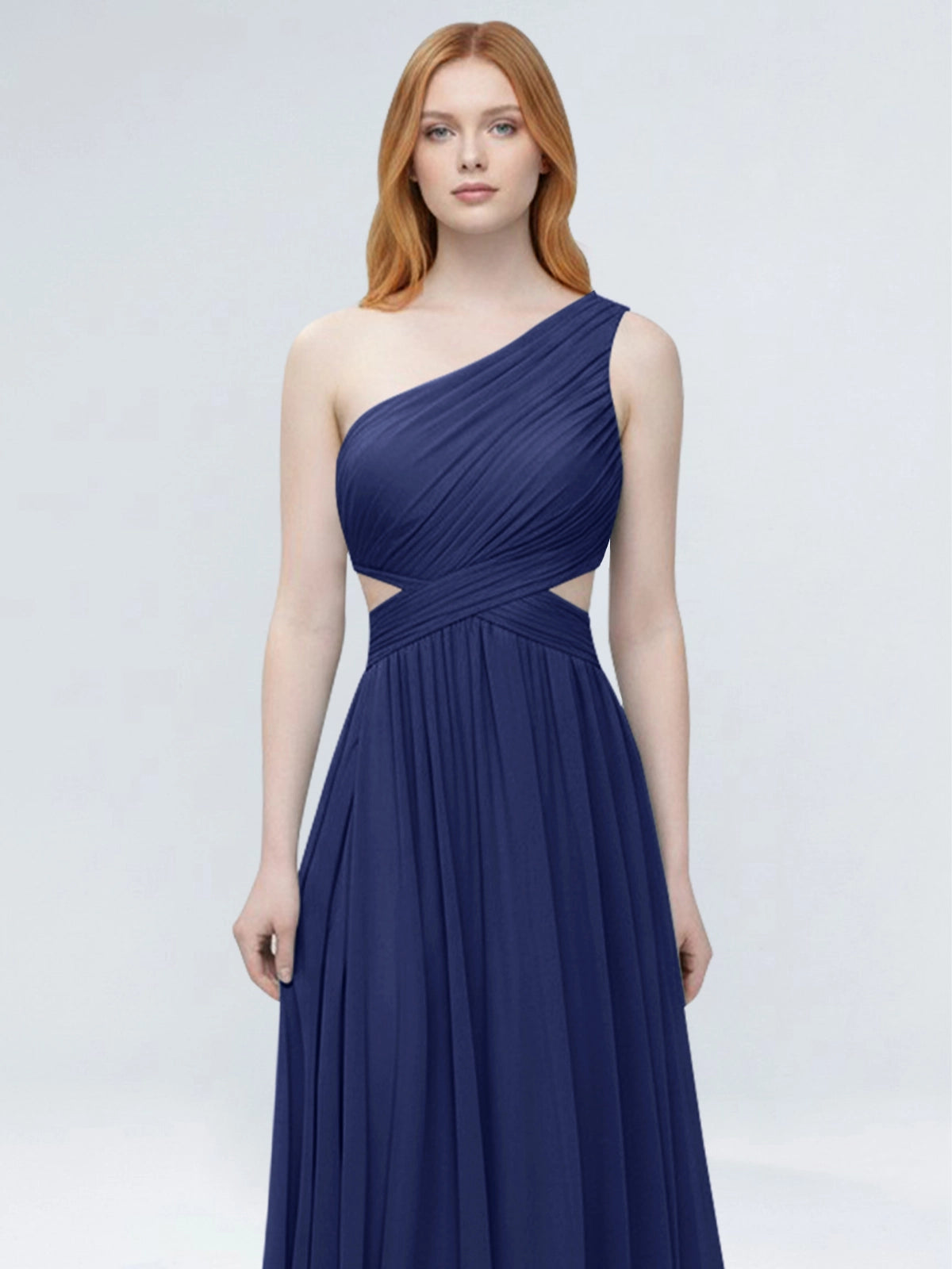 One-Shoulder Side Cut-Out Bridesmaid Dress 