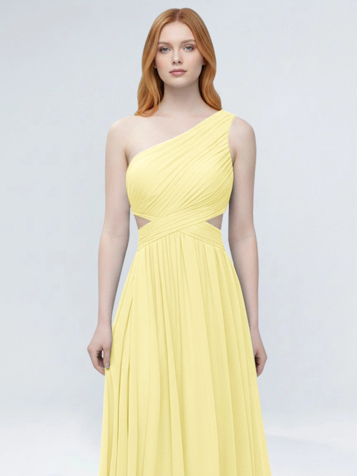 One-Shoulder Side Cut-Out Bridesmaid Dress 